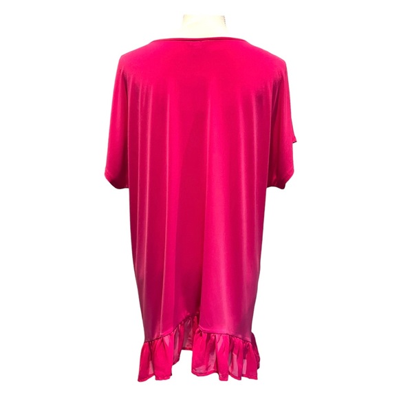 Est. 1946 Pink Ruffle Dress or Tunic Blouse Top Size XL Pink Sheer Ruffle Hem - Picture 4 of 7